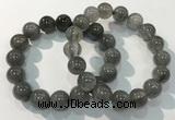 CGB4106 7.5 inches 13mm round rutilated quartz beaded bracelets