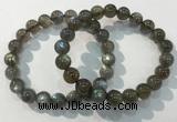 CGB4112 7.5 inches 9mm round labradorite beaded bracelets