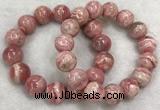 CGB4120 7.5 inches 13.5mm - 14.5mm round rhodochrosite beaded bracelets