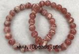 CGB4129 7.5 inches 8.5mm - 9mm round rhodochrosite beaded bracelets