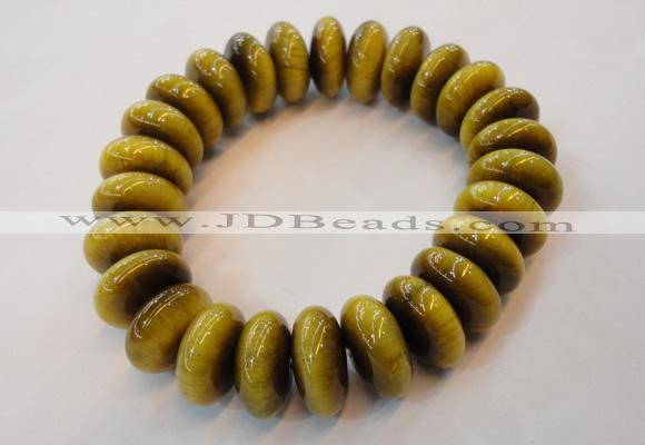 CGB450 8 inches 7*15mm rondelle yellow tiger eye gemstone bracelet wholesale