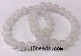 CGB4507 7.5 inches 10mm - 11mm round white moonstone beaded bracelets