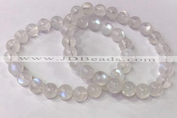 CGB4512 7.5 inches 8mm round white moonstone beaded bracelets