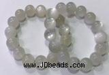 CGB4519 7.5 inches 14mm round white moonstone beaded bracelets