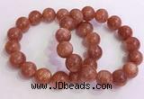 CGB4546 7.5 inches 14mm round golden sunstone beaded bracelets