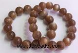 CGB4567 7.5 inches 14mm round golden sunstone beaded bracelets