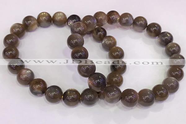 CGB4570 7.5 inches 10mm round black sunstone beaded bracelets