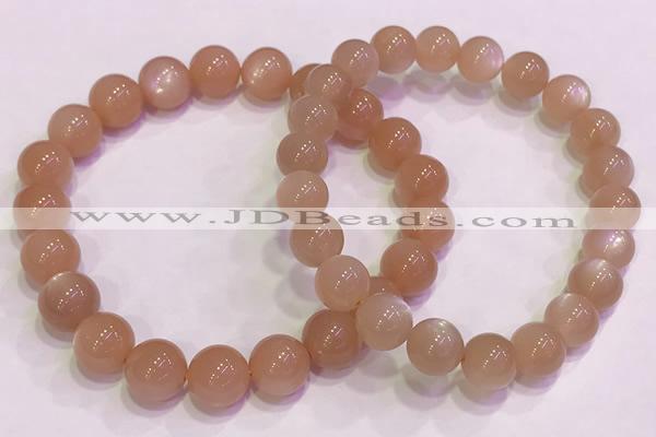 CGB4587 7.5 inches 8mm - 9mm round sunstone beaded bracelets