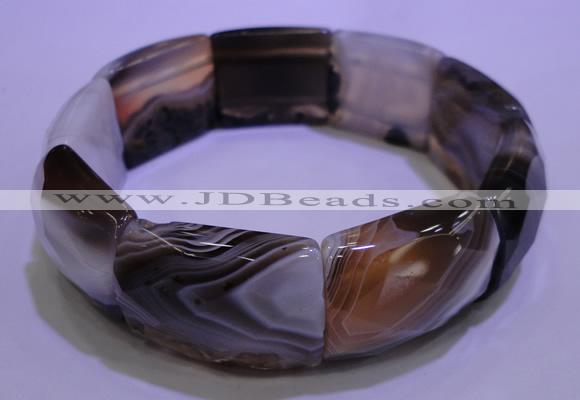 CGB460 8 inches 18*25mm faceted rectangle botswana agate bracelet