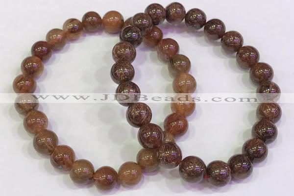 CGB4601 8mm - 9mm round golden rutilated quartz beaded bracelets