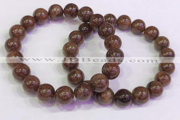 CGB4602 10mm - 11mm round golden rutilated quartz beaded bracelets