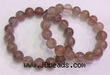 CGB4639 12mm round red rutilated quartz beaded bracelets