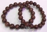 CGB4647 10mm - 11mm round red rutilated quartz beaded bracelets