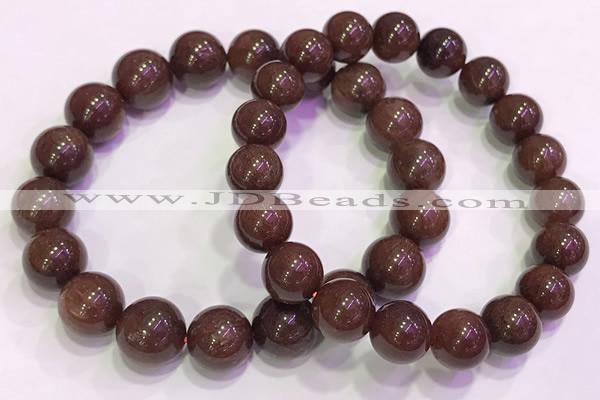 CGB4647 10mm - 11mm round red rutilated quartz beaded bracelets