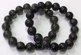 CGB4654 12mm round black rutilated quartz beaded bracelets