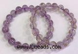 CGB4657 9.5mm - 10mm round purple phantom quartz beaded bracelets