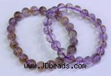 CGB4667 8mm round purple phantom quartz beaded bracelets