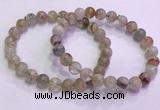 CGB4672 7mm - 8mm round green phantom quartz beaded bracelets