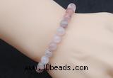 CGB5001 6mm, 8mm round pink quartz beads stretchy bracelets