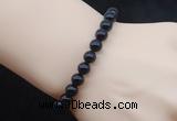 CGB5023 6mm, 8mm round black agate beads stretchy bracelets