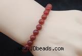 CGB5024 6mm, 8mm round red agate beads stretchy bracelets