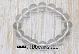 CGB5300 10mm, 12mm round white crystal beads stretchy bracelets