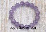 CGB5309 10mm, 12mm round light amethyst beads stretchy bracelets