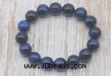 CGB5329 10mm, 12mm round blue tiger eye beads stretchy bracelets