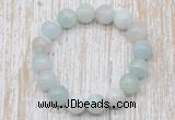 CGB5333 10mm, 12mm round sea blue banded agate beads stretchy bracelets