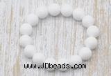 CGB5358 10mm, 12mm round white candy jade beads stretchy bracelets