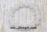 CGB5359 10mm, 12mm round white candy jade beads stretchy bracelets