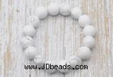 CGB5364 10mm, 12mm round white howlite beads stretchy bracelets