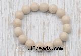 CGB5370 10mm, 12mm round white fossil jasper beads stretchy bracelets