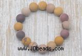 CGB5507 10mm, 12mm round matte mookaite beads stretchy bracelets