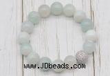 CGB5703 10mm, 12mm sea blue banded agate beads with zircon ball charm bracelets