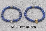 CGB6046 8mm round lapis lazuli bracelet with skull for men