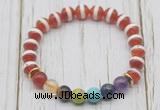 CGB6222 8mm Tibetan agate 7 chakra beaded mala stretchy bracelets