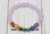 CGB6253 8mm candy jade 7 chakra beaded mala stretchy bracelets