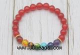 CGB6256 8mm candy jade 7 chakra beaded mala stretchy bracelets