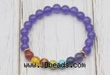 CGB6257 8mm candy jade 7 chakra beaded mala stretchy bracelets