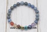 CGB6279 8mm dumortierite 7 chakra beaded mala stretchy bracelets