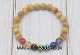 CGB6328 8mm golden tiger eye 7 chakra beaded mala stretchy bracelets