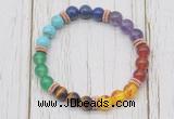 CGB6344 8mm 7 chakra gemstone beaded mala stretchy bracelets