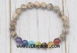 CGB6366 8mm feldspar 7 chakra beaded mala stretchy bracelets