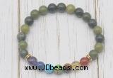 CGB6371 8mm Canadian jade 7 chakra beaded mala stretchy bracelets