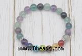 CGB6374 8mm fluorite 7 chakra beaded mala stretchy bracelets