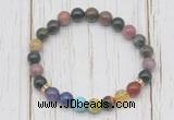 CGB6375 8mm tourmaline 7 chakra beaded mala stretchy bracelets