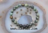 CGB6412 8mm round African turquoise & black lava beaded bracelets