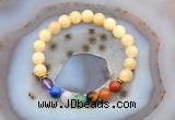 CGB6498 8mm round honey jade 7 chakra beads bracelet wholesale