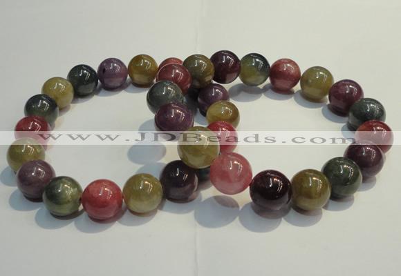 CGB651 7.5 inches 10.5mm - 11mm round natural ruby sapphire bracelet